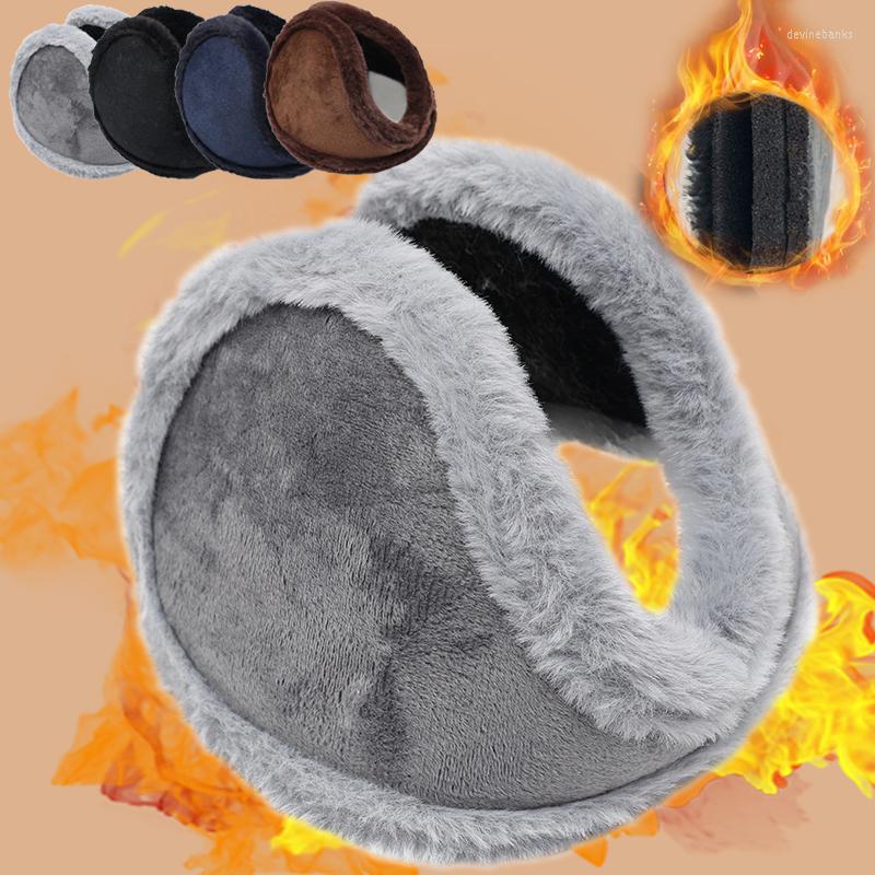 

Berets Warm Fur Earmuffs Men Women Windproof Protector Thicken Velvet Winter Outdoor Cycling Fleece Ear Cover Plush Unisex, Black