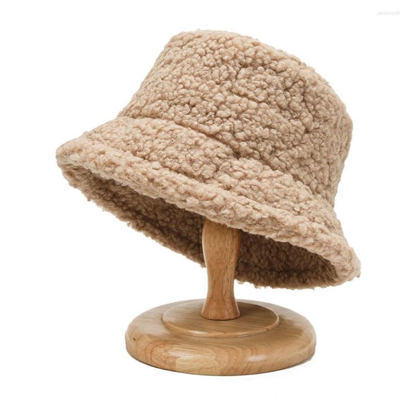 

Berets 2022 Women Panama Cap Autumn Winter Warm Bucket Hat Lamb Wool Outdoor Casual Fisherman Hats Vacation Unisex Arrival, Black b