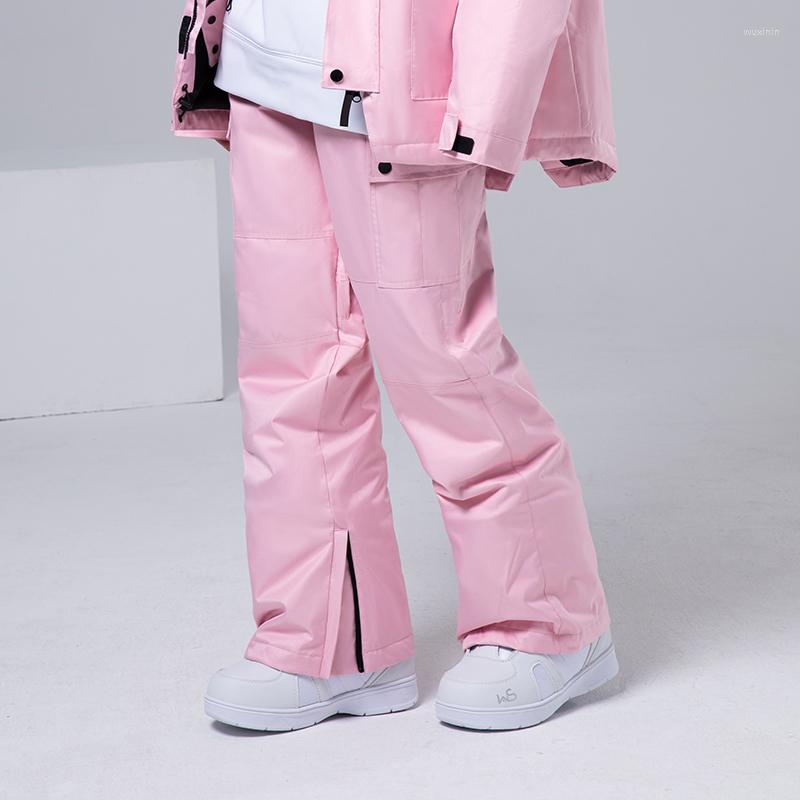 

Skiing Pants COPOZZ Men Women Outdoor Windproof Waterproof Breathable Double Layer Winter Warm Ski Snow Trousers Snowboarding Pant, Black