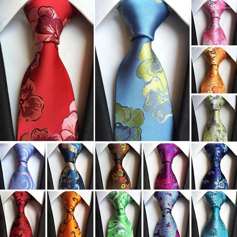 

Bow Ties Novelty Men's Classic Floral Neckties Silk 8CM For Men Green Blue Business Jacquard Woven Wedding