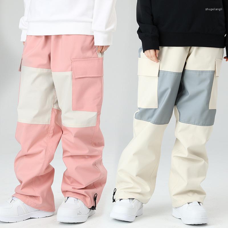 

Skiing Pants 2022 Winter Sport Men Ski Trousers Outdoor Man Women Snowboard Waterproof Female Overalls Suspender Hiking Clothes, Picture shown