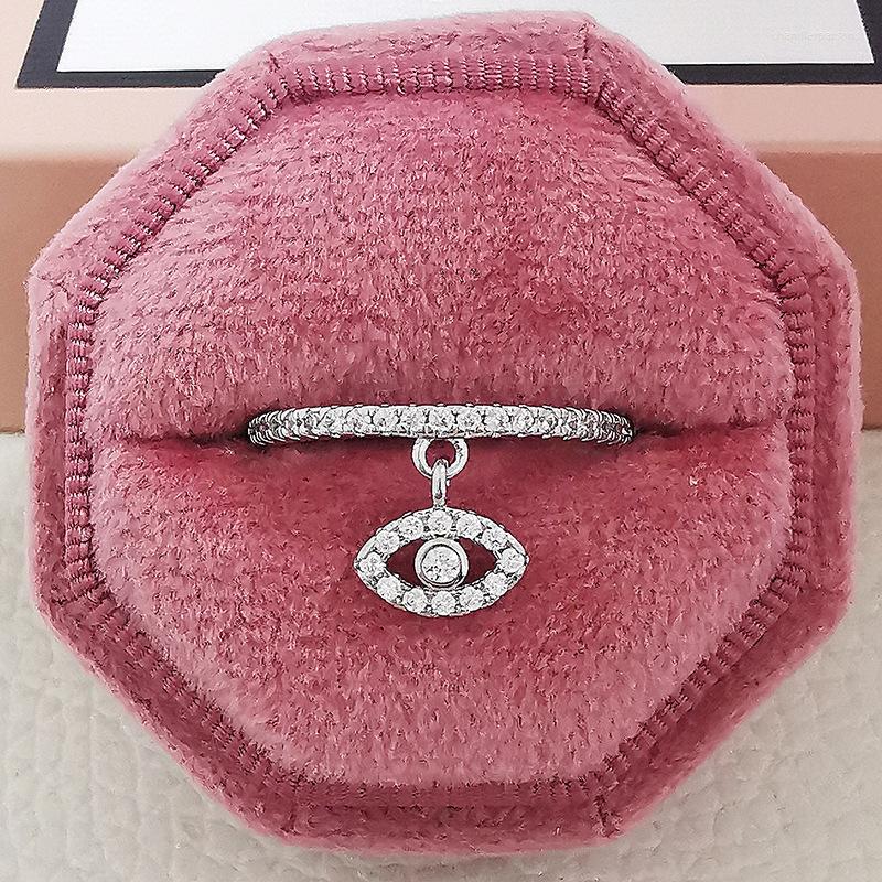 

Cluster Rings Dainty Eye Ring 925 Sterling Silver Engagement Wedding Band For Women Bridal Diamond Promise Party Jewelry Gift
