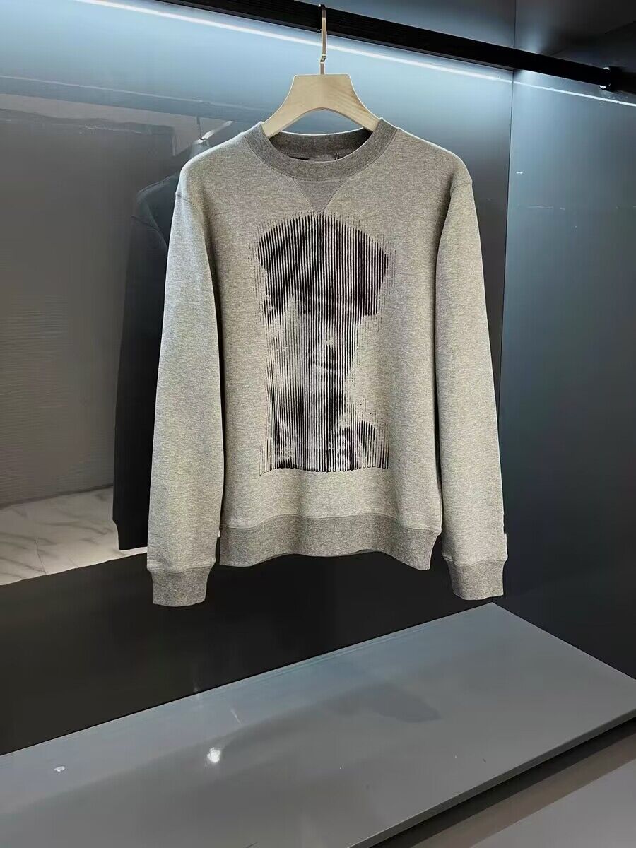 

2022 High Street Letter Print Sweatshirt Hoodie Men O-Neck Loose Cozy Punk Hipster Jack Pullover Couple Streetwear, Gray