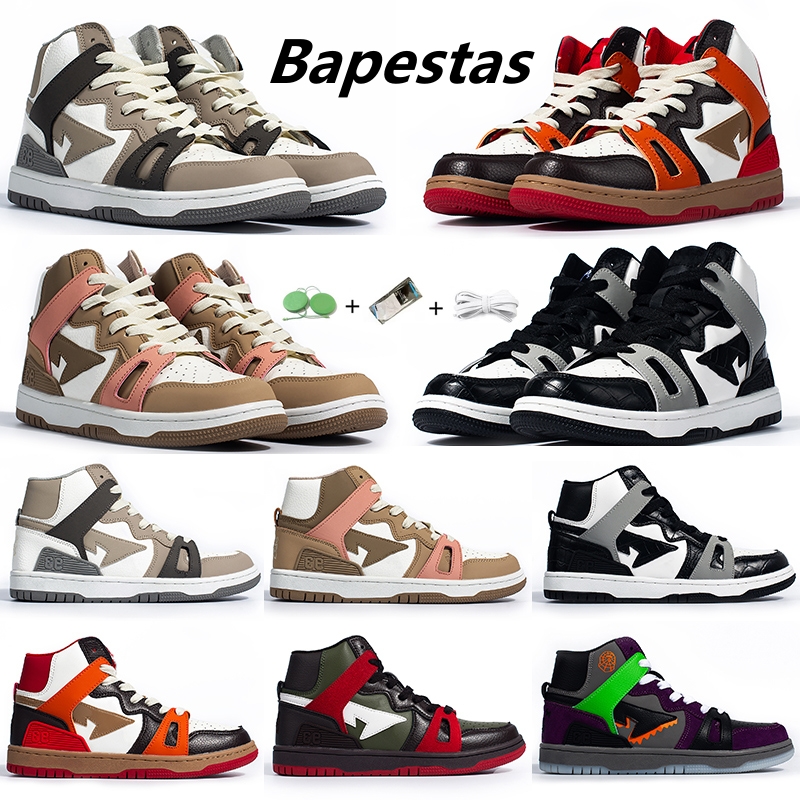 

Bapestas Sta 93 High Men Women Running Shoes SK8 Shoe Red Orange Light Sand Black Light Grey Brown Halloween Olive Green Mens Trainers Sports Sneakers Size 36-45, Color#1