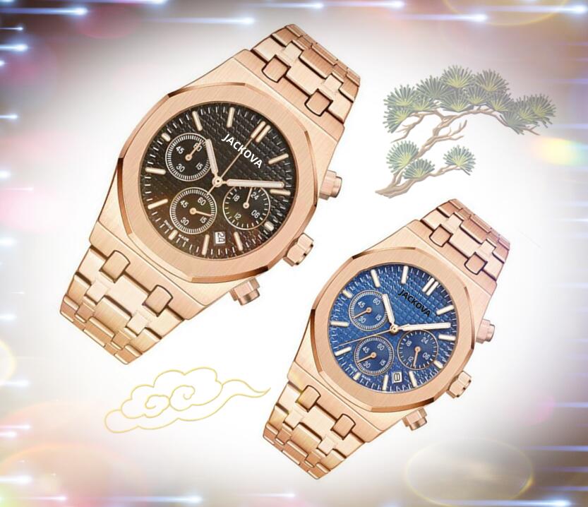 

Crime Premium Mens Full Functional Stopwatch Watches 42mm Quartz Movement Male Time Clock Watch Set Auger noble and elegant Boutique auto date wristwatches, As pic