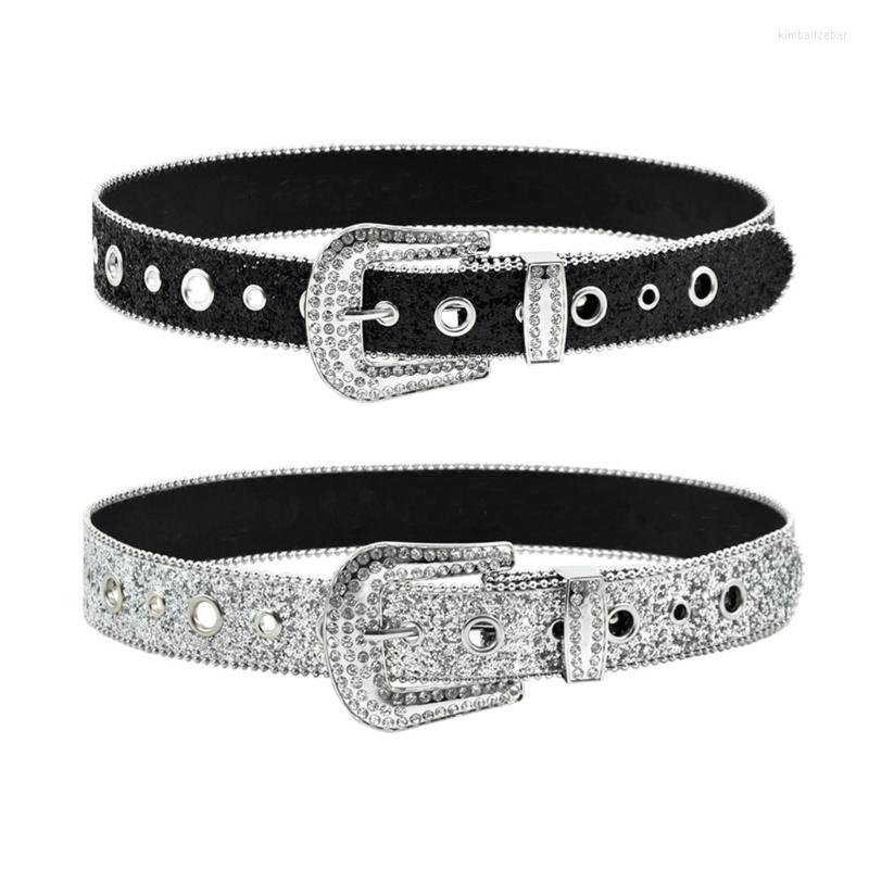 

Belts Glitter Shiny Female Waist Belt Chain Luxury Sweet Fashion Crystal, Black