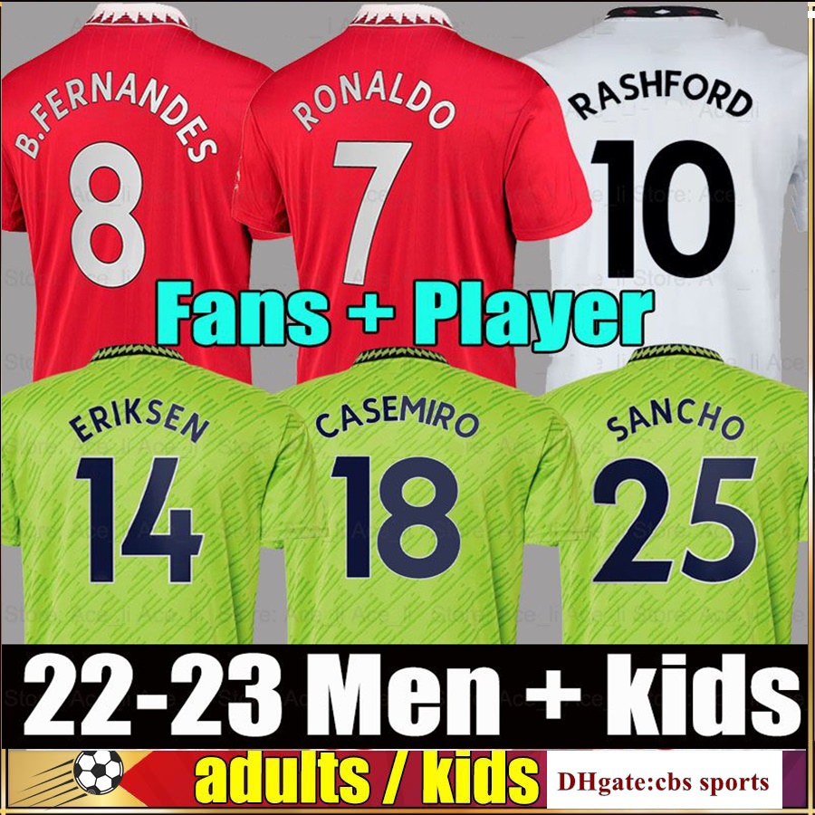 

SANCHO soccer jersey 22 23 RASHFORD SHAW Maguire 2022 2023 fans player version MANS UTDS Bruno Fernandes 8 Greenwood Varane away shirt -Factory Outlet, Away kids