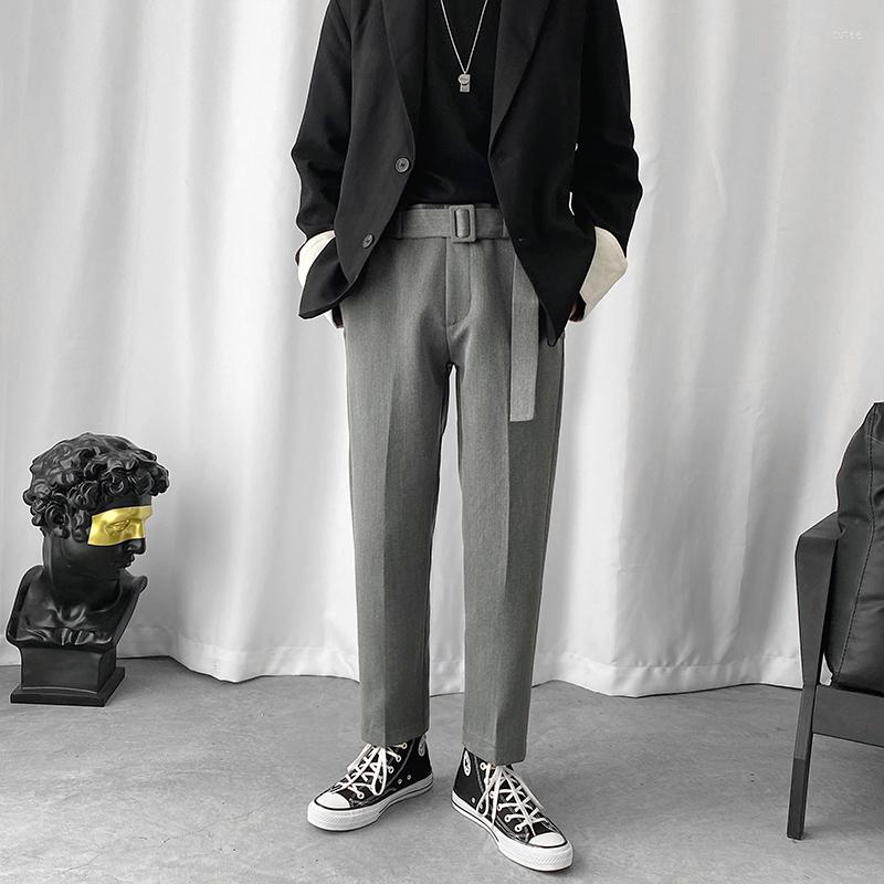 

Men' Suits 2022 Men' Leisure Casual Pants Striped Trousers Business Design Cotton Formal Suit Skinny Bound Feet Size M-2XL, Black