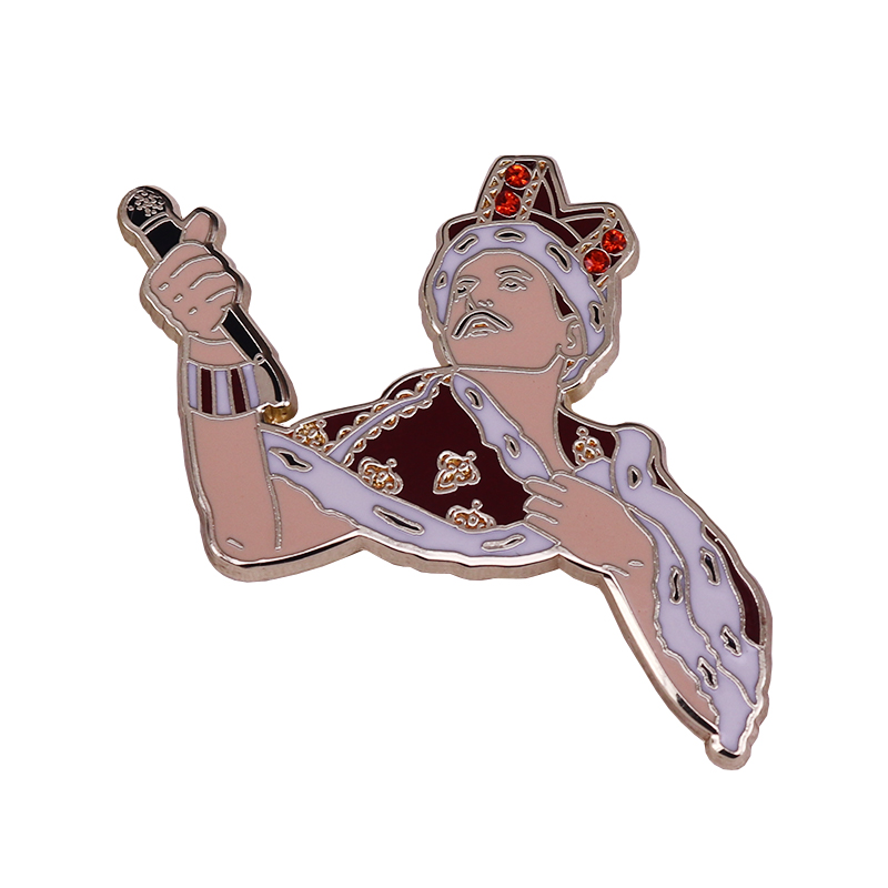 

Freddie Mercury enamel pin rock band Queen brooch Cute Anime Movies Games Hard Enamel Pins Collect Metal Cartoon Brooch, As picture