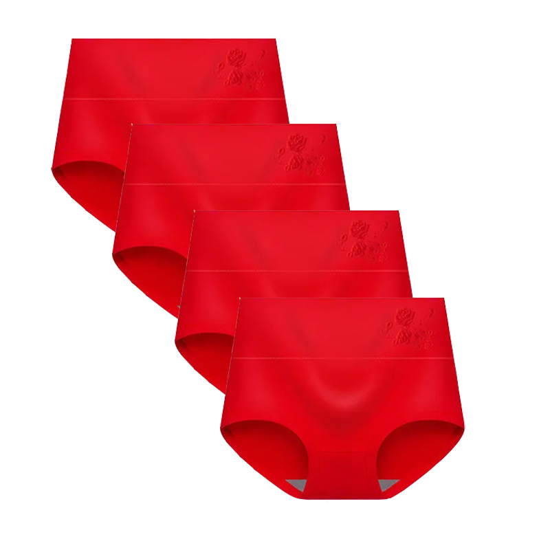 

Women's Panties High Waist 4PcsSet Women's Panties Breathable Cotton Luck Red Underpants Underwear Girls Seamless Briefs Sexy Female Lingerie 221202, Set 4