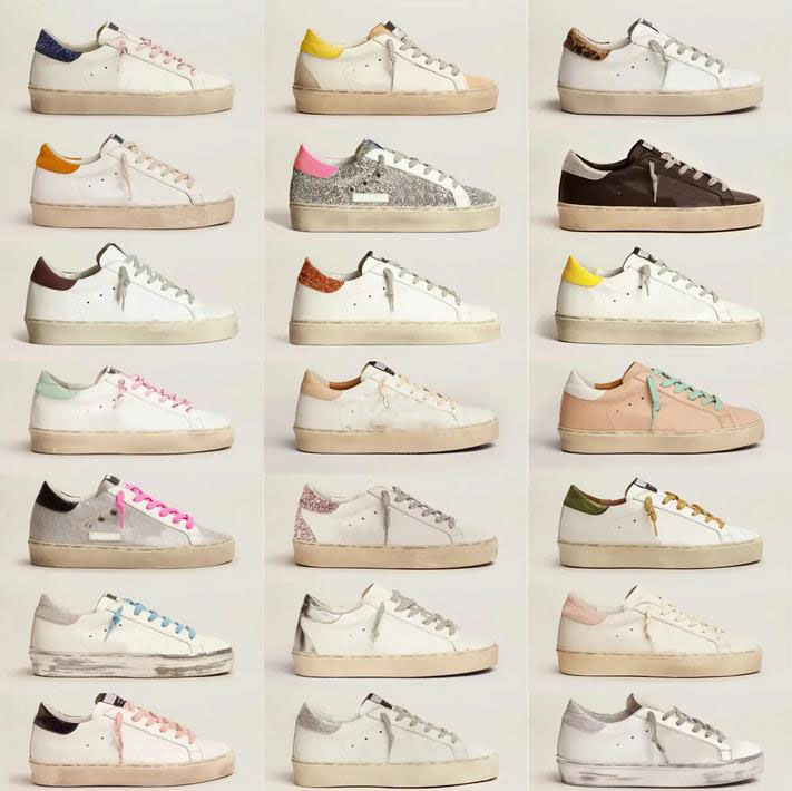 

Designer Golden Superstar casual shoes for men and women luxury fashion sneakers Italian brand classic white old sequined dirty Bestquality shoes, Blue