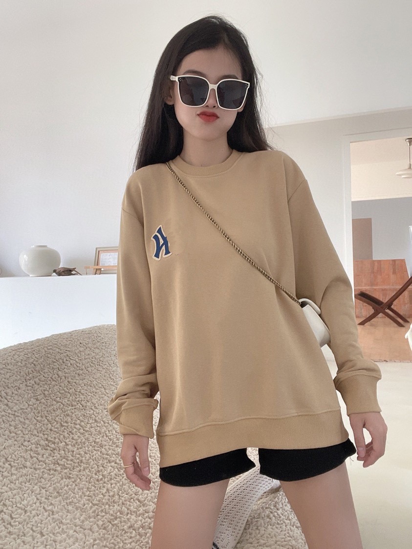 

Fashion Letters Printing Crewneck Sweatshirt Women Loose Streetwear Long Sleeve Tops New Designer Plus Size Vintage Casual 2023, Blue