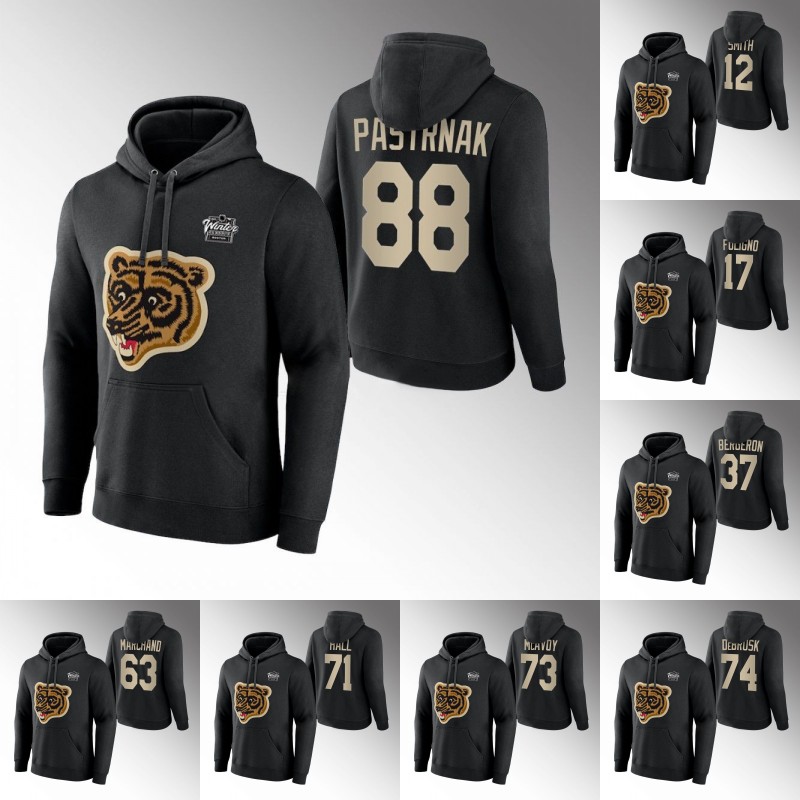 

2023 Winter Classic Hoodie Jersey 88 David Pastrnak 71 Taylor Hall 37 Patrice Bergeron 63 Brad Marchand 73 Charlie McAvoy 74 Jake DeBrusk 17 Nick Foligno 12 Craig Smith