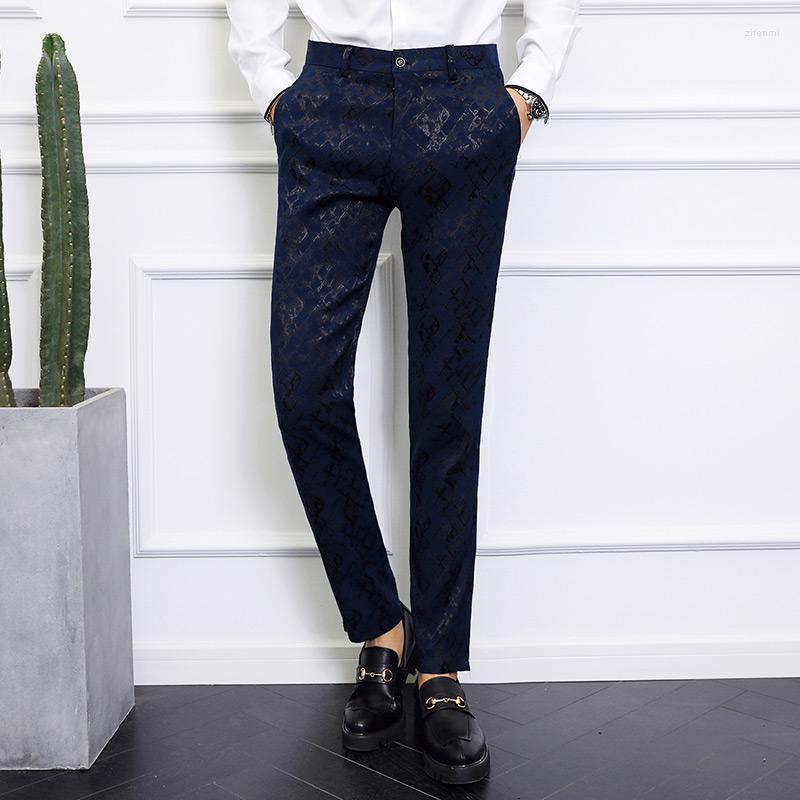 

Men's Suits Brand Black Navy Blue Dress Pants Men Big Size Formal For Casual Pantalon Homme Slim Fit Elegant Korean Fashion P31