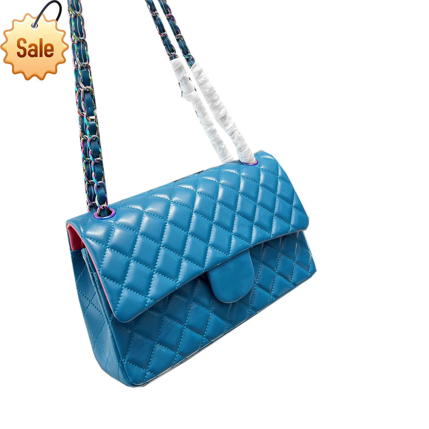 

Luxury Designers Shoulder Bags 2023 Women's Classic Texture Real Leather Bag Color Quilted Ringer Color Unique Crossbody Bag Factory direct sales, Blue