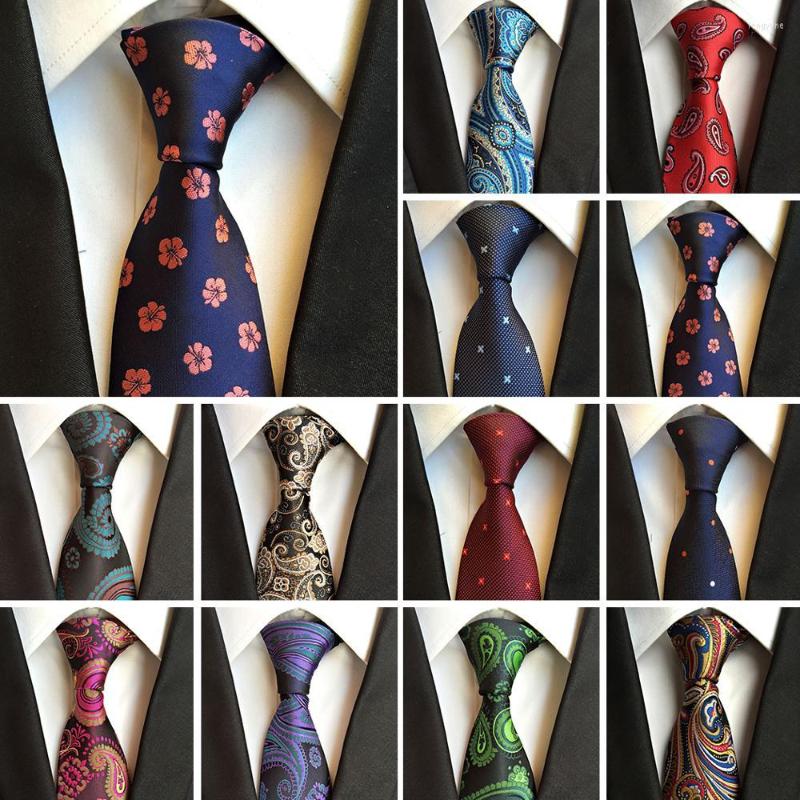 

Bow Ties Wedding Men's Classic Paisley Floral Neckties Silk 8CM Black For Men Polka Dot Business Jacquard Woven