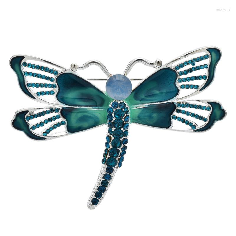 

Brooches Wuli&baby Flying Dragonfly For Women Unisex 2-color Enamel Rhinestone Insects Party Office Brooch Pins Gifts