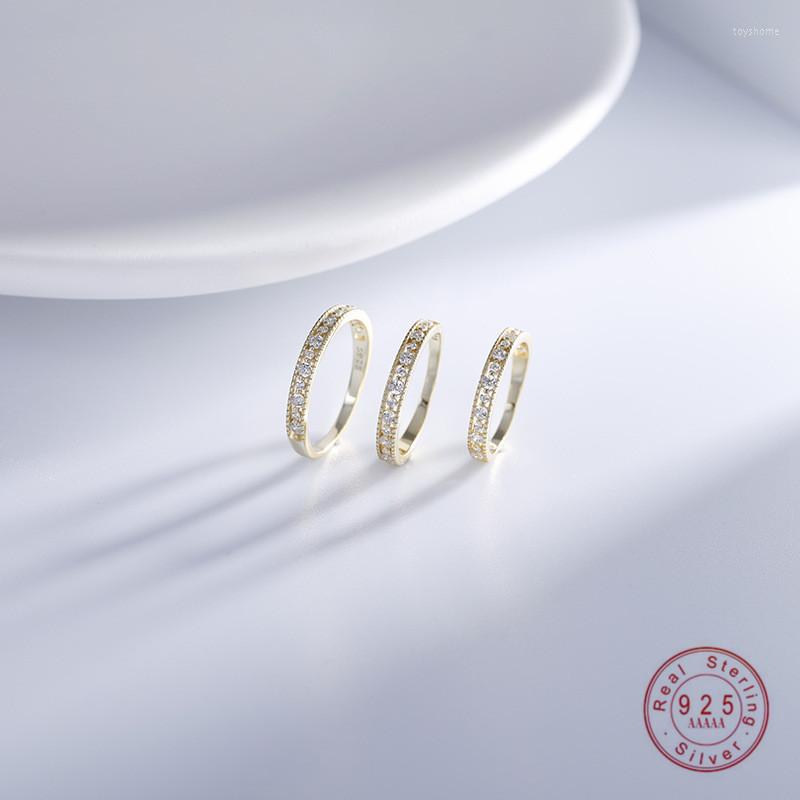 

Cluster Rings HI MAN 925 Sterling Silver Plated 14K Gold Japan Micro-Inlaid Zircon Hollow Retro Ring Women Exquisite Shiny Wedding Jewelry