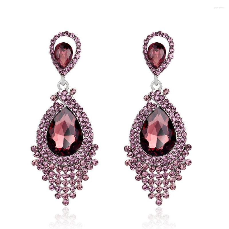 

Dangle Earrings Long Tassel Full Rhinestone Drop For Women 2 Pairs Ovsize Crystal Fashion Jewelry Accessories