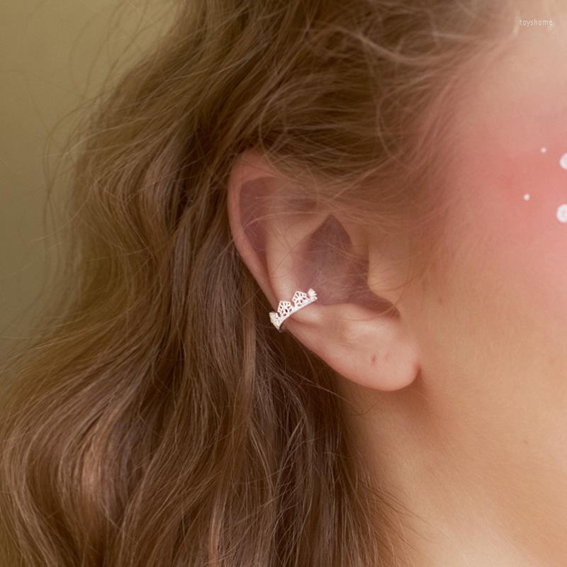 

Backs Earrings Clip Crown Lace For Women No Pierced High Quality Fashion Korea Trendy Student Girl Gift Jewelry BOYULIGE