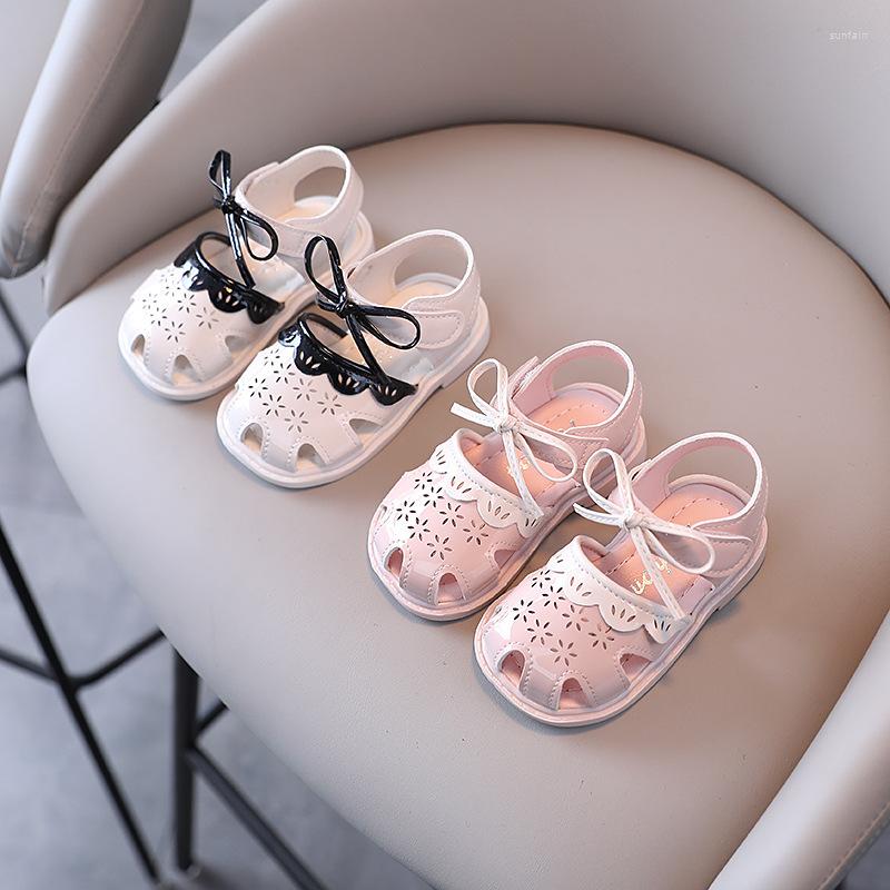 

Athletic Shoes Baby Girl Toddler 2022 Summer Closed Toe Infant Sandals Bowknot Soft Bottom Breathable Flower Beach Child F04204, Pink
