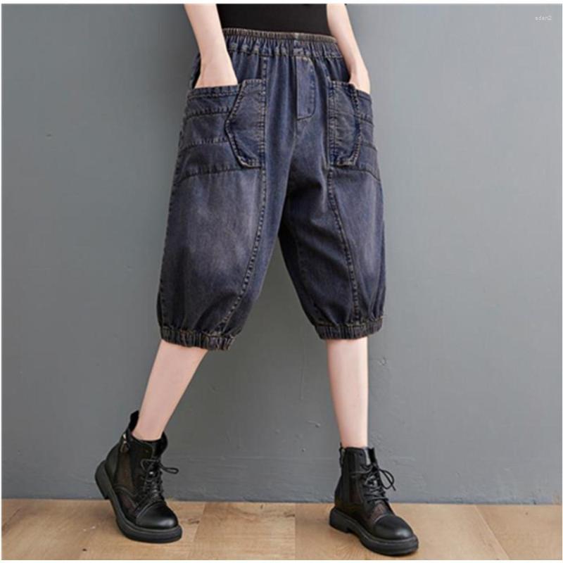 

Women's Jeans Women's Cropped 2022 Trend Baggy Pant Woman High Waist Mom Oversize Pants Wide Leg Elastic Waisted Solid Color, Cropped jeans