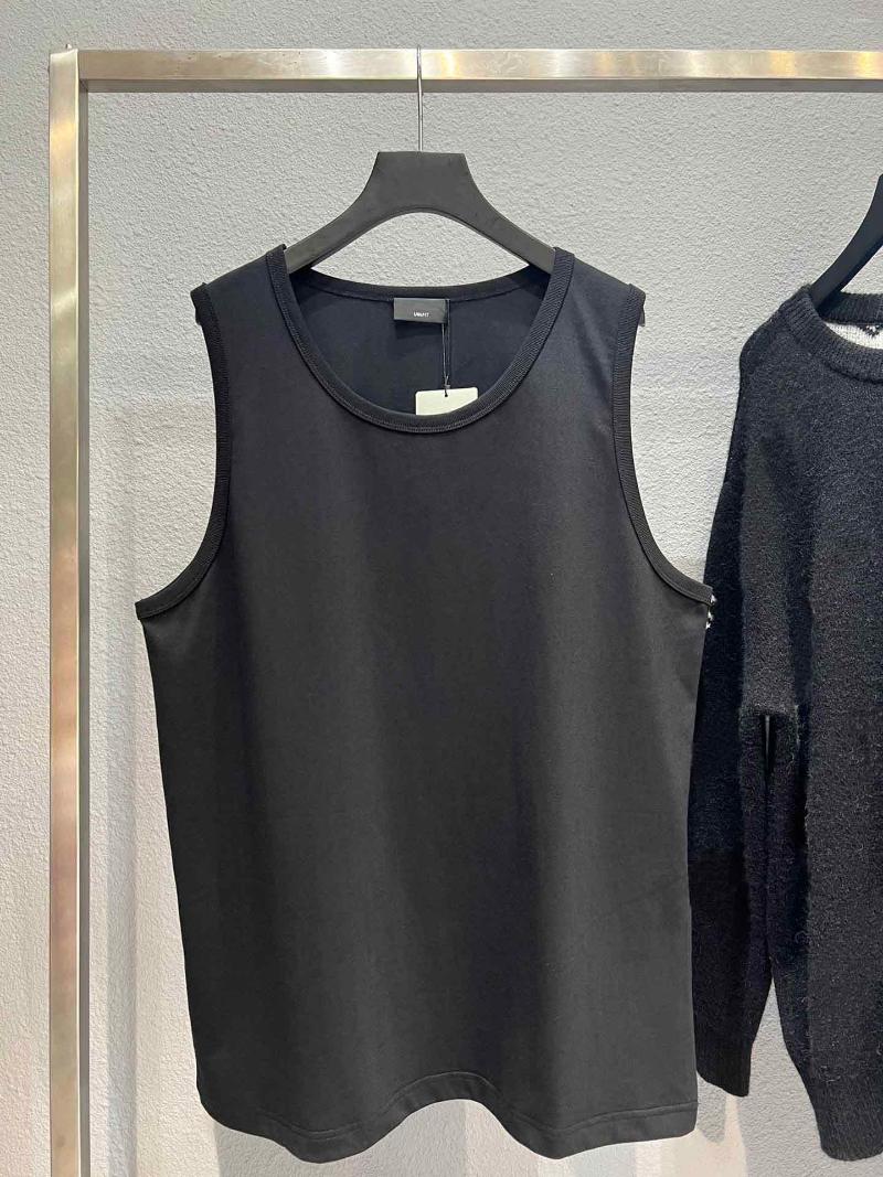 

Men's Tank Tops Luxury Logo Patched Women Men Solid Color Vest T Shirts Hiphip Oversized Casual Cotton, Black