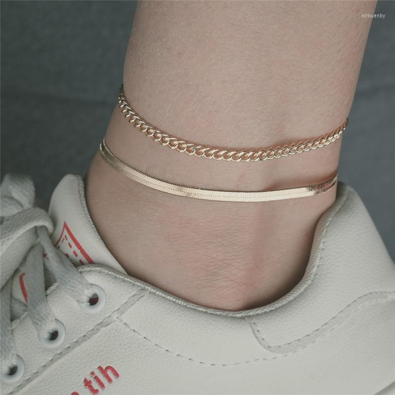 

Anklets Women Fashion Simple Alloy Double Layer Summer Anklet Jewelry 2022