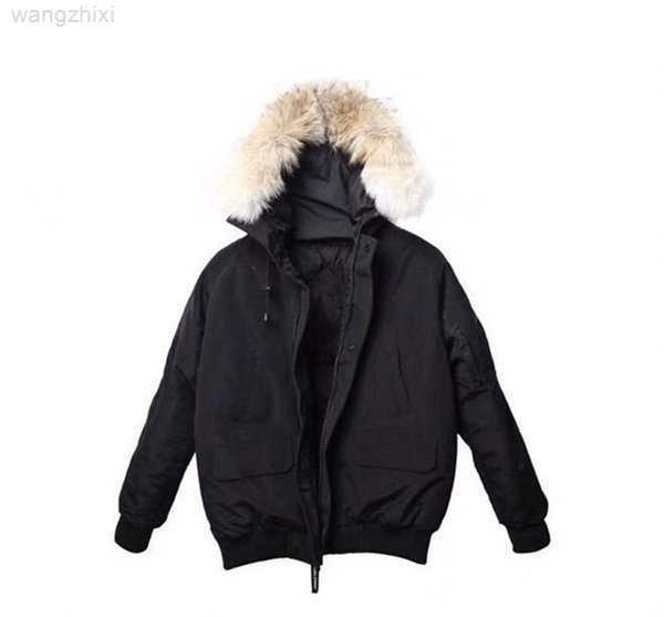 

Canadian Down Jacket Men's Parkas Goode Parka Mens Coat Vest Winter Windbreaker Black Thick Warm Hooded Wolf Fur Hoodie, 0102
