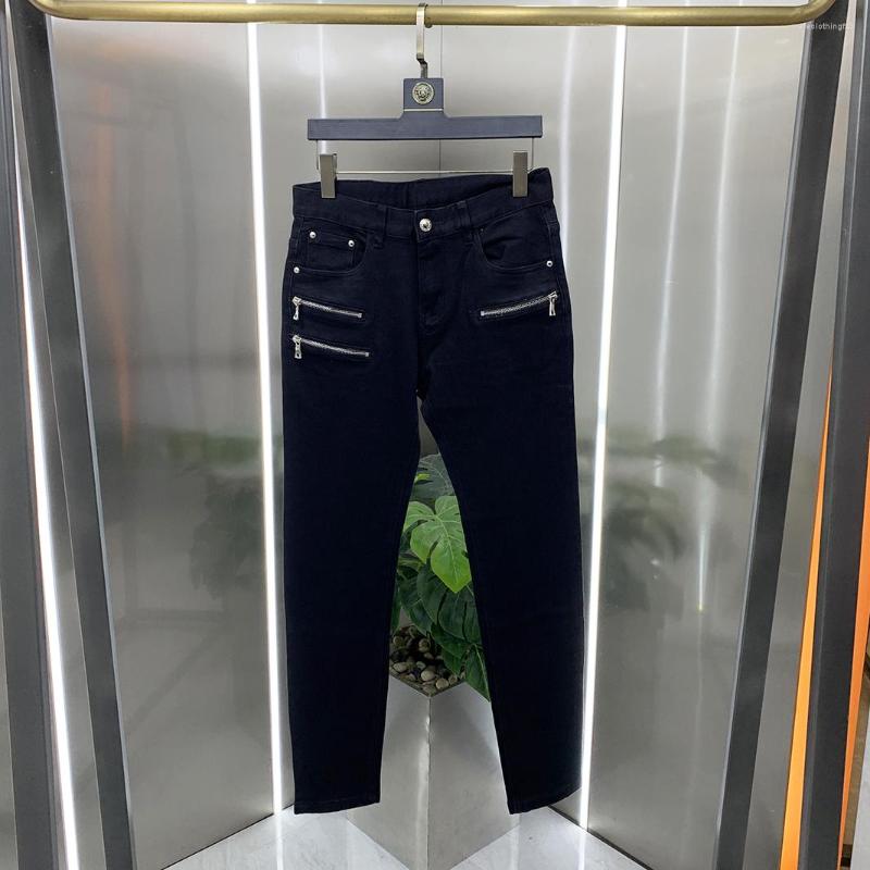 

Men's Jeans T1122 Fashion Men's 2022 Runway Luxury European Design Party Style Clothing, Picture shown