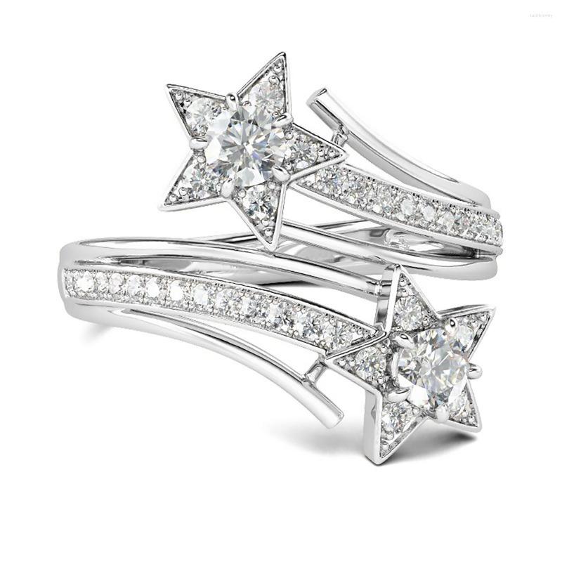 

Cluster Rings Madison Audury Meteor Moissanite For Women 925 Sterling Silver Zircon Wedding Gifts Accessory Star Ring Fine Jewelry