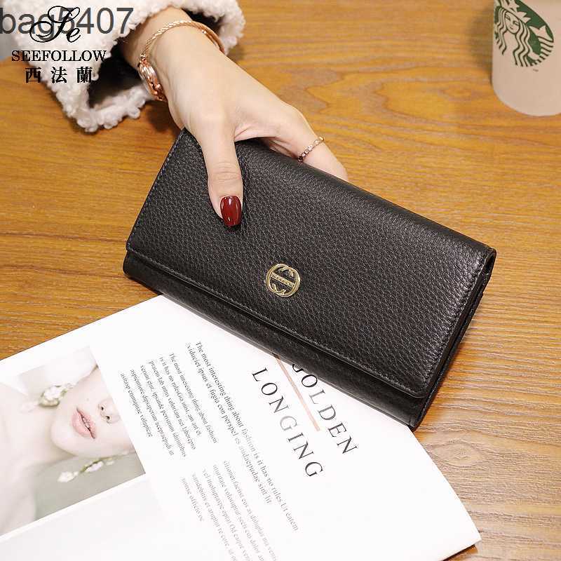 

Luxury Design Bag Ladies Purseshop Wholesale and Retail Leather Wallet Women's Long 2023 New Fashion Large Capacity Soft Cow Leather Korean Version Multi Clip, Black