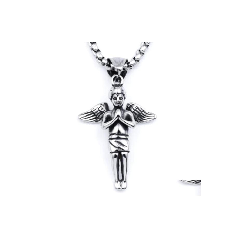 

Pendant Necklaces Fashion Jewelry Angle Pendant Necklace Hiphop Men Women Chain Necklaces Drop Delivery Pendants Dh7Iy