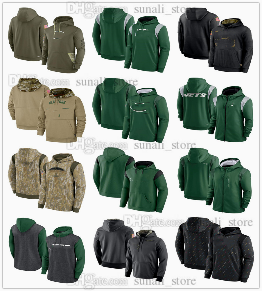 

Jerseys New York''Jets''Sweatshirt Football Olive Salute to Service Hoodies Sweatshirts Therma Performance Pullover Hoodie''NFL''Mens Youth Women, Green