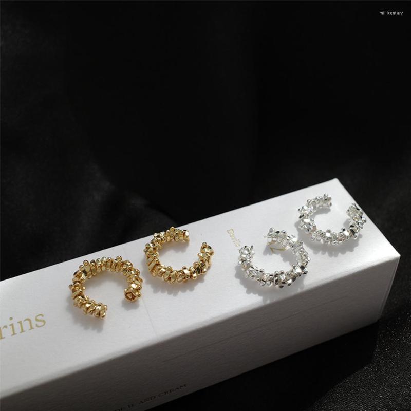 

Backs Earrings Vintage Gold Silver Color Metal Ball Ear Bone Clip Women Non Pierced Ears Cuff Earring Female Fashion Party Jewelry