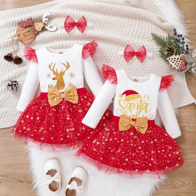 

Clothing Sets Ma&baby 0-18M 1st Christmas Baby Girl Clothes Set Letter Romper Sequins Tulle Skirts Headband Outfits Xmas Year Costumes, Hat
