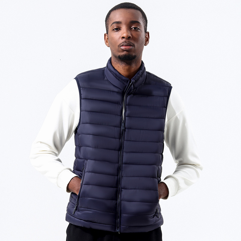 

Men's Vests Autumn Winter Vest Men Stand Collar Windbreaker Lightweight Sleeveless Jacket Men Large Size M5XL 6XL Outdoor Casual Waistcoat 221202, Navy blue
