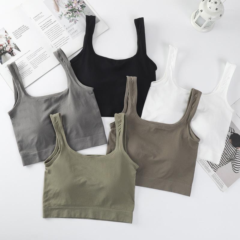 

Yoga Outfit Fashion Sports Bra Athletic Tank Top Women Spaghetti Straps Gym Fitness Crop Tops Anti-sweat Push Up Workout Bras, White