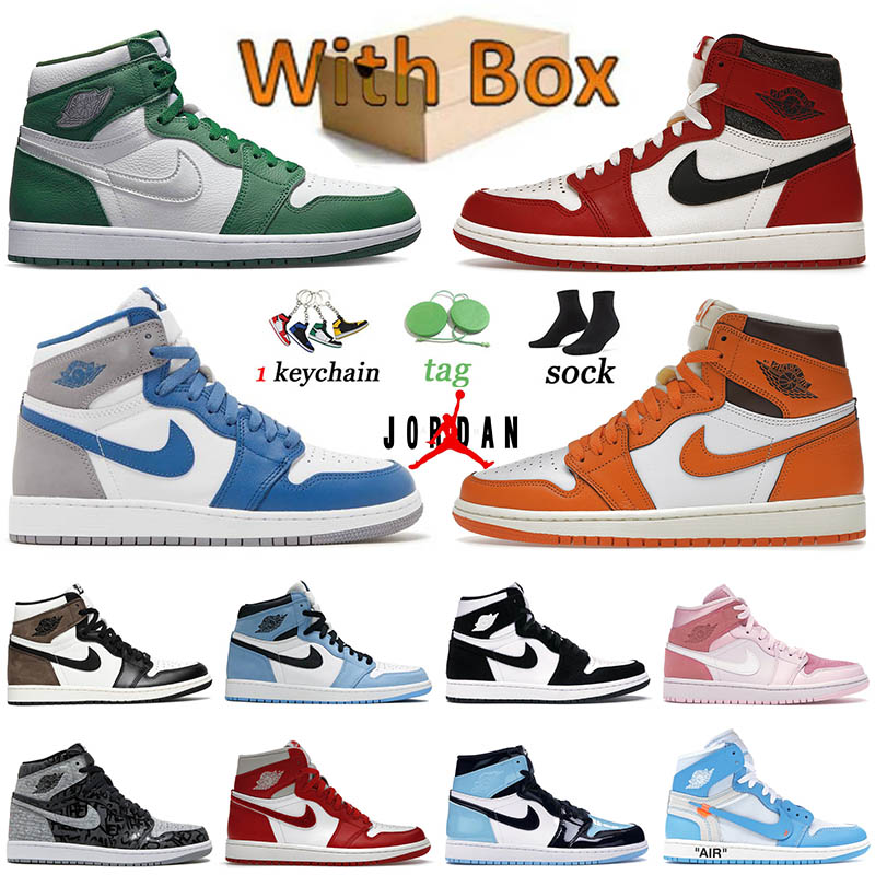 Air Jordan Retro 1 1s High Basketball Shoes Mens Womens University Blue Lost and Found OG Dark Mocha Jorden UNC Patent Dior Heritage Sneakers Traine