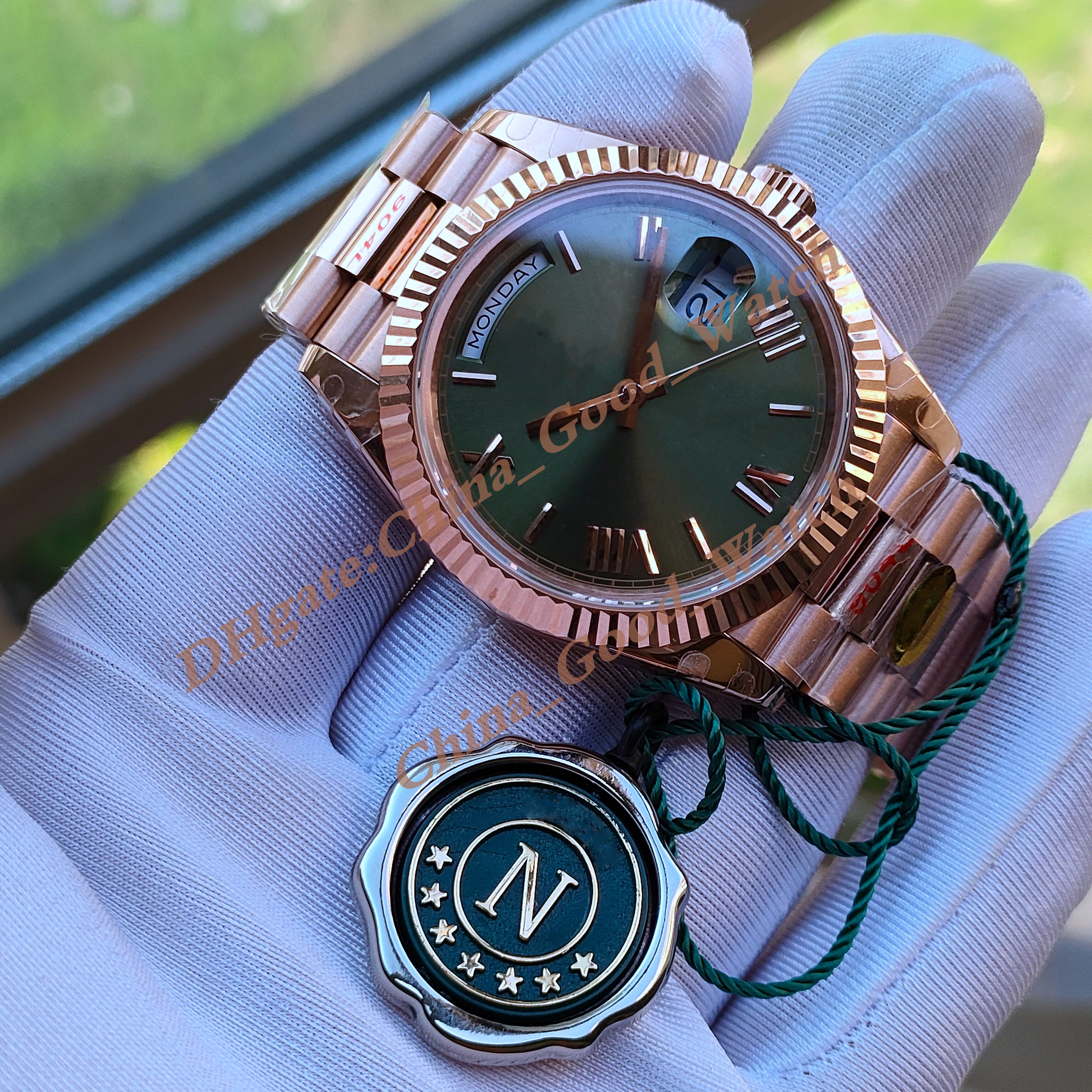 

Men of Watch 12 Colour Mens Watches Green Brown Champagne White Automatic Movement V12 Version Time Cal.3255 904L Date Rose Gold Crystal Chocolate Wristwatches