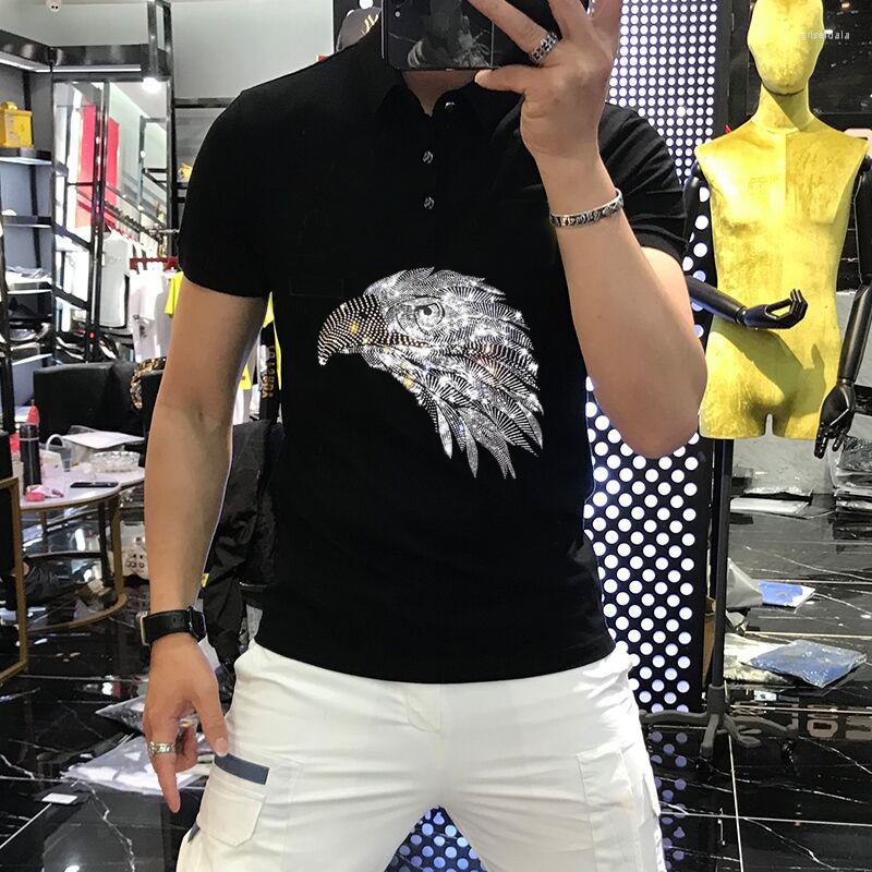 

Men's Polos Summer T-shirt Cotton Oversized Diamond Polo Classic High Quality Short Sleeve Breathable Casual Sweatshirt, As shown asian size