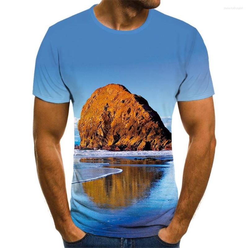 

Men's T Shirts 2022 Fashion Summer Casual T-Shirt Natural Scenery Mountain Full Size Cool 3D Printed Oversized, Ly-fj-13