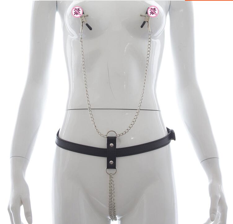

Sex Sexy Underwear appeal for couples adult sexual objects alternative toys women's breast clip one-piece chain underwear sm female slave training torture equipment, Gold