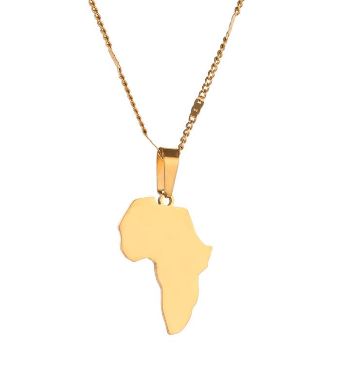

Stainless Steel African Map Pendant Necklace Jewelry Map of Africa Women Charm Jewelry3243941