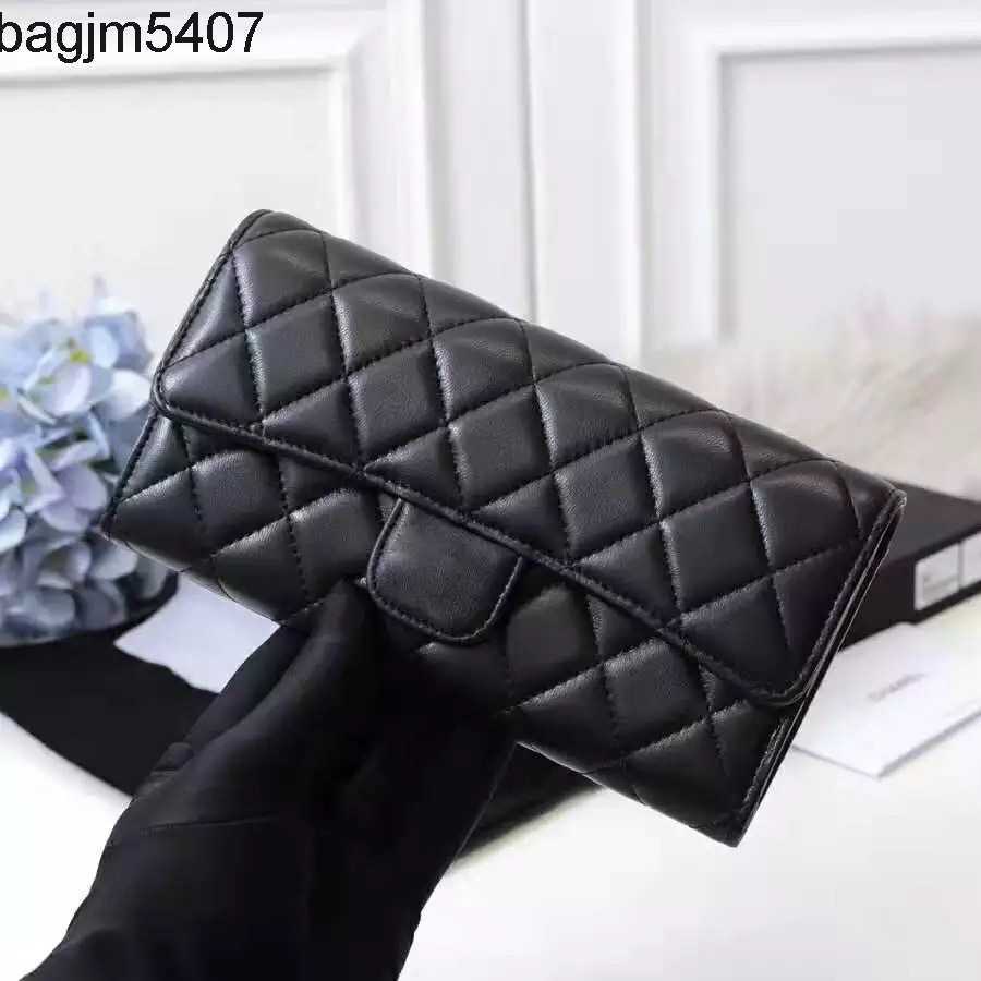 

Design Bag Ladies Purse Wallet 2023 New Lingge Embroidery Thread Long Card Bag Money One Piece Fashion Ins, Black