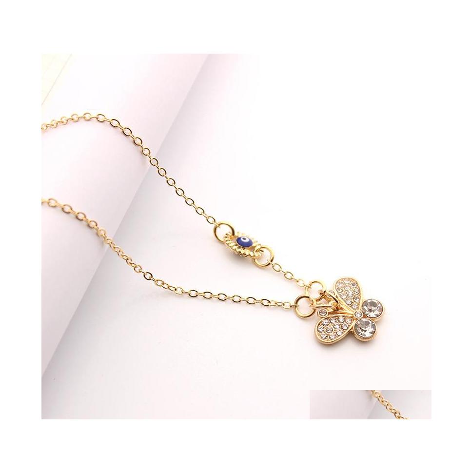 

Pendant Necklaces Fashion Jewelry Turkish Symbol Evil Eye Necklace Rhinstone Butterfly Pendant Necklaces Drop Delivery Pendants Dhg5C