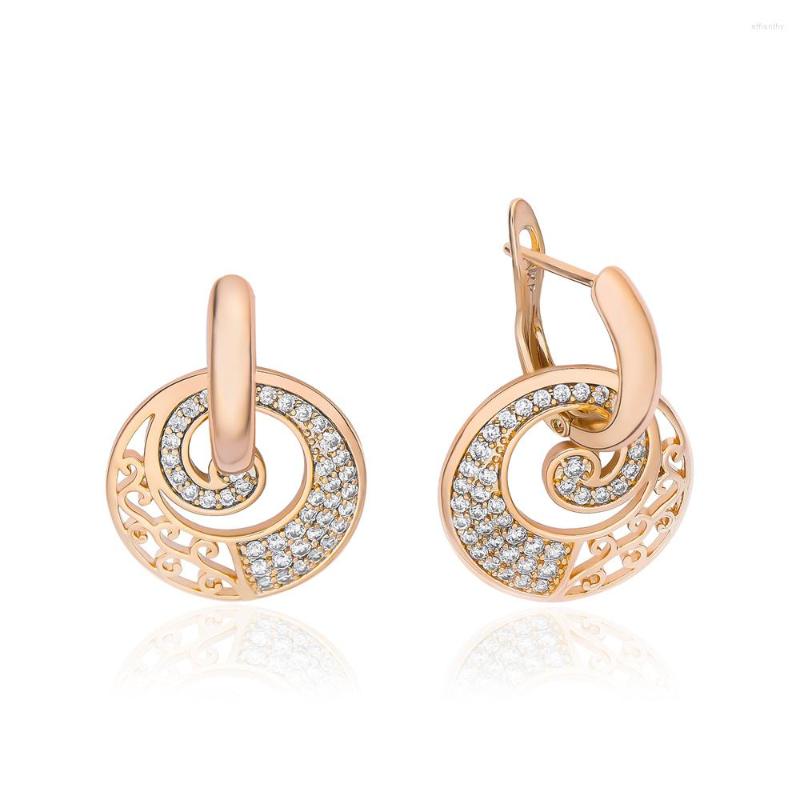 

Dangle Earrings Hanreshe Autumn Exquisite Rose Gold Color Designer Fashion Hollow Out Crystal Earring Wedding Luxurious Tiara Jewelry