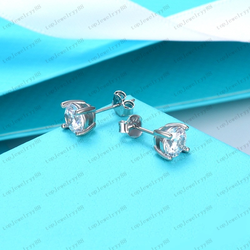 

Designer luxury solitaire diamond Stud ladies stainless steel pendant necklace couple earrings jewelry Valentine's Day gift girlfriend wholesale with box