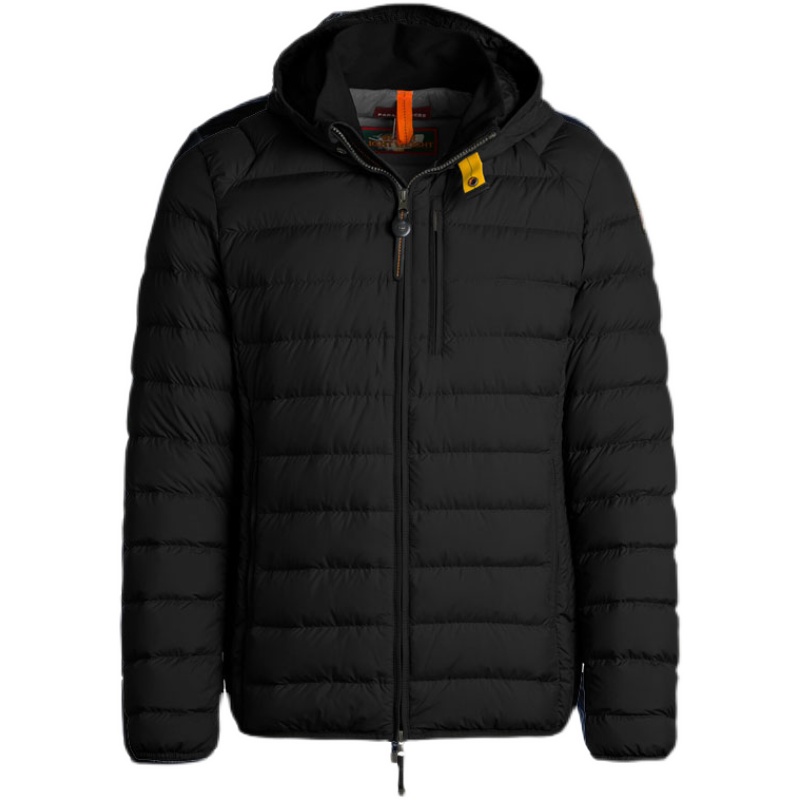 

Mens Down Jacket Pilots Wear Thin White Duck Down Solid Color Hooded Waterproof Coats, Black