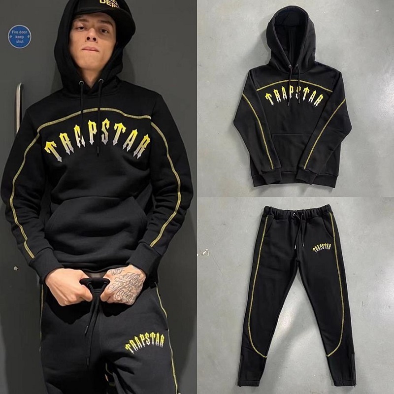 

Men' Tracksuits Trapstar Men Women Hoody Pants Set High Quality Gradient Embroidered Fleece Hoodie Sweatshirt Suit 221011